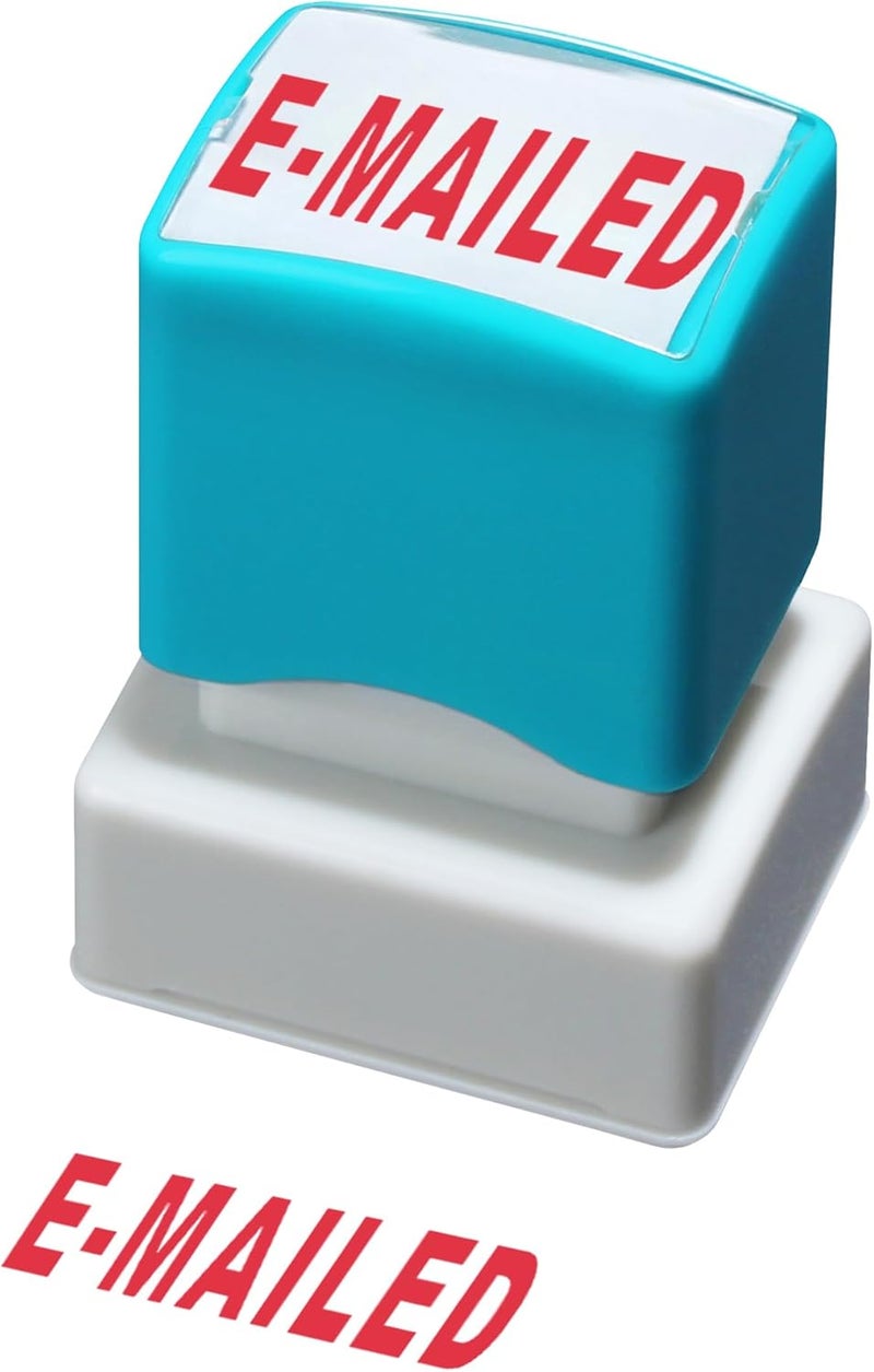 WAFJAMF E-mailed Stamps –Self Inking Rubber Stamp Office Stamper Red Ink-Medium - Image 1